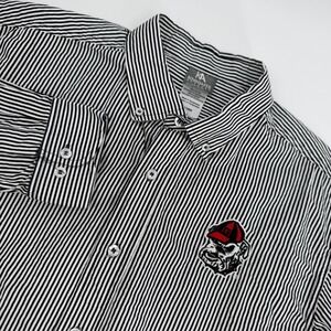 NCAA UGA University Of Georgia Bulldogs Striped Button Down Shirt Men's Large